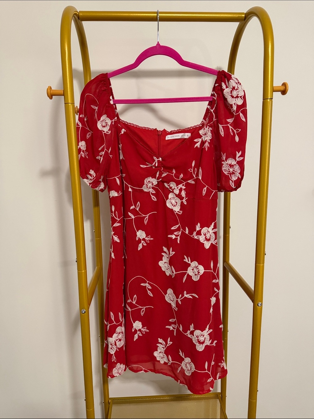 Altar'd State Red Floral Mini Dress